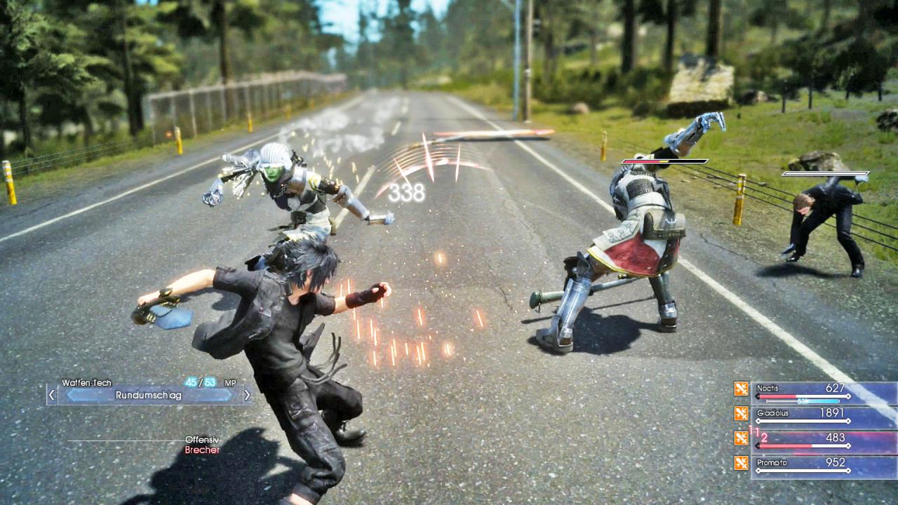 [08/04/2015] Explosiv: Wenn die Magitek-Soldaten Niflheims wenig Lebenspunkte übrig haben, stürmen sie auf Noctis zu, verhaken sich in ihm und versuchen, sich in die Luft zu sprengen.