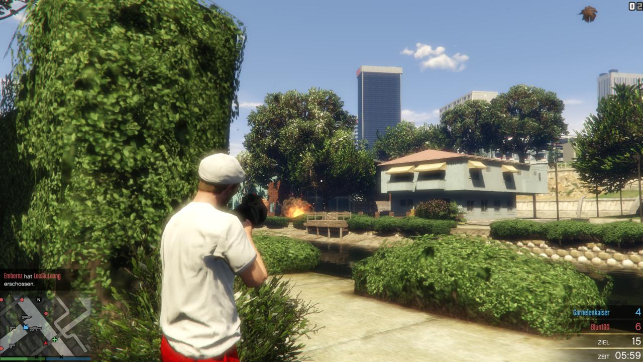 [14/04/2015] (Team-) Deathmatch in GTA Online macht mit Maus und Tastatur gleich noch mehr Spaß. Präzises Zielen ist kein Problem.