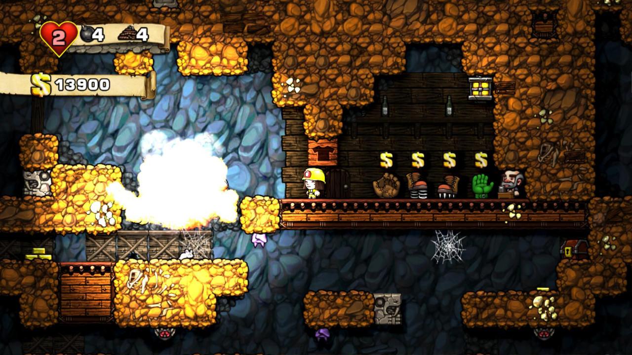 [01/04/2015] Indie-Jump&Run: Spelunky steckt voller zufällig generierter Levels, die es teilweise wirklich in sich haben.