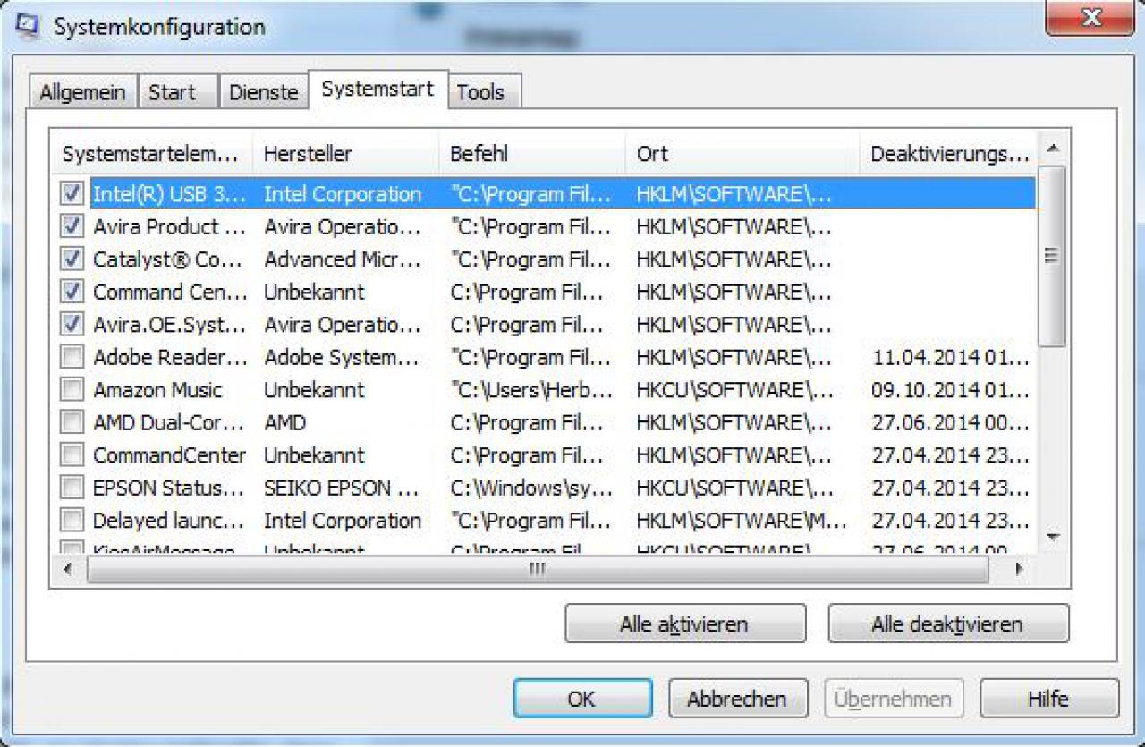 [07/05/2015] Systemstart aufräumen