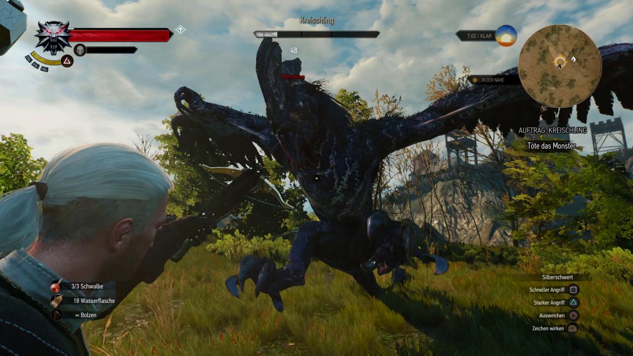 [12/05/2015] Mit der Armbrust holt Geralt fliegende Gegner vom Himmel. Alternativ taugt sie auch als Harpune.
