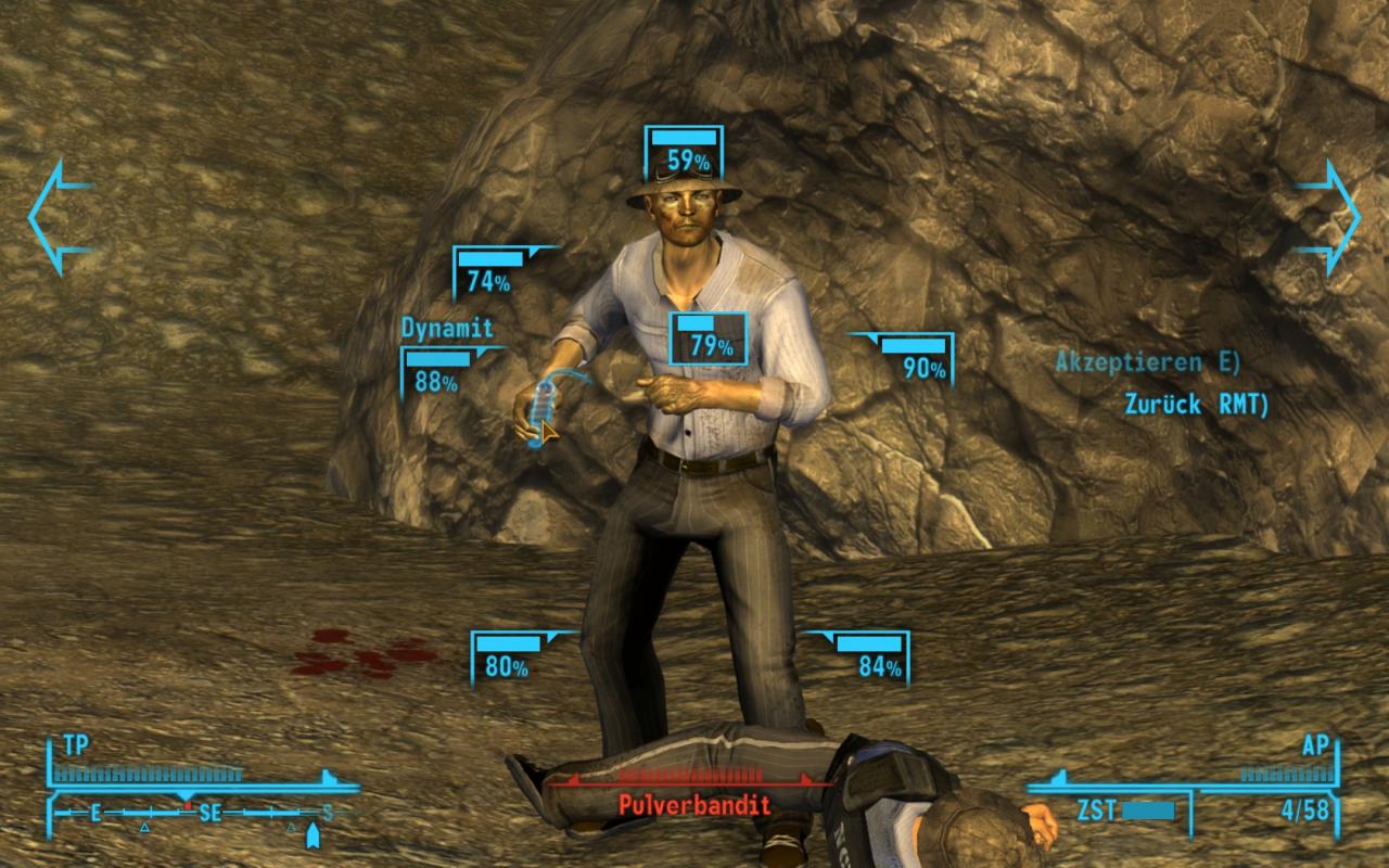 [03/06/2015] Diesen Gegner sind wir gleich los:.In New Vegas konnte man auch Dynamitstangen anvisieren.