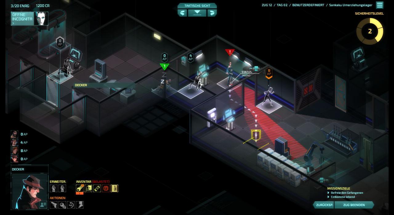 [11/06/2015] Da Invisible, Inc. komplett rundenbasiert ist, habt ihr in der Regel genügend Zeit, euch die aktuelle Situation anzuschauen und den nächsten Zug zu planen. Es sei denn, ihr habt die Option 