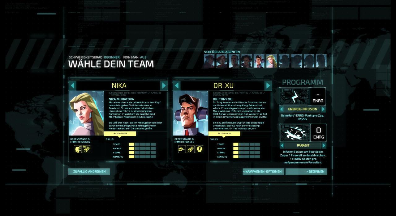 [11/06/2015] Euer Agententeam setzt sich aus insgesamt zehn spielbaren Charakteren zusammen. Zu Beginn einer Kampagne habt ihr nur zwei Helden am Start. Durch fleißiges Spielen schaltet ihr weitere Agenten frei.