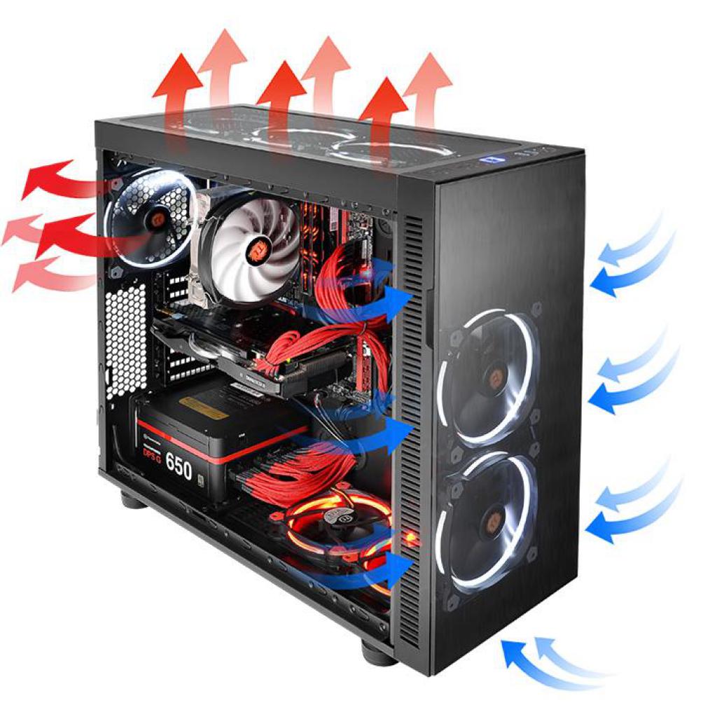 [09/07/2015] Beispiel eines Lüftungskonzeptes bei Vollbestückung, hier beim Thermaltake F51