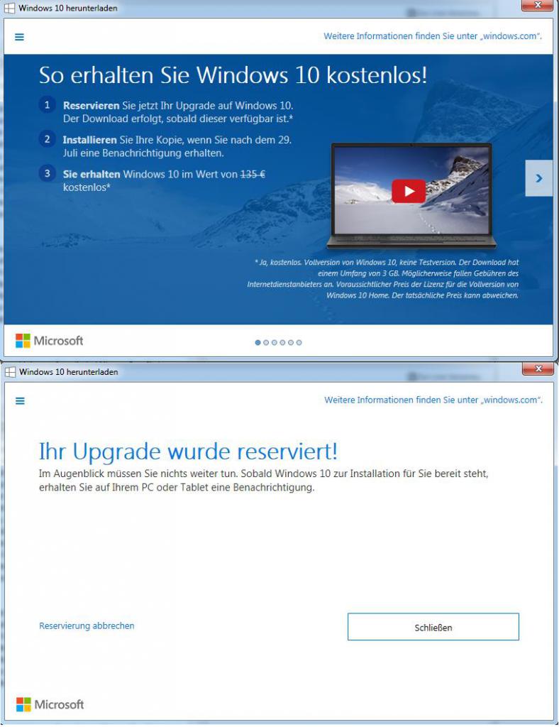 [17/07/2015] Reservierung des Upgrades