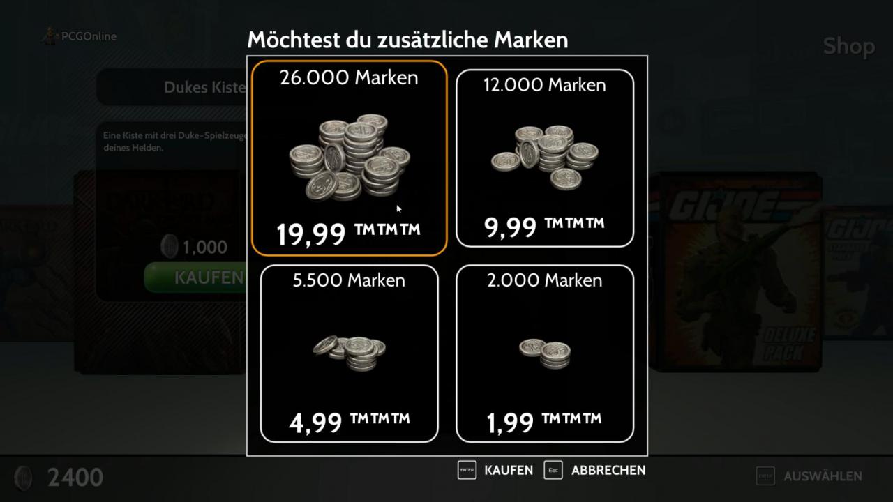 [20/08/2015] Mondpreise: Gut betuchte können im Ingame-Shop digitale Münzen auch für Echtgeld kaufen. 20 Euro für 26.000 Marken halten wir für überteuert.