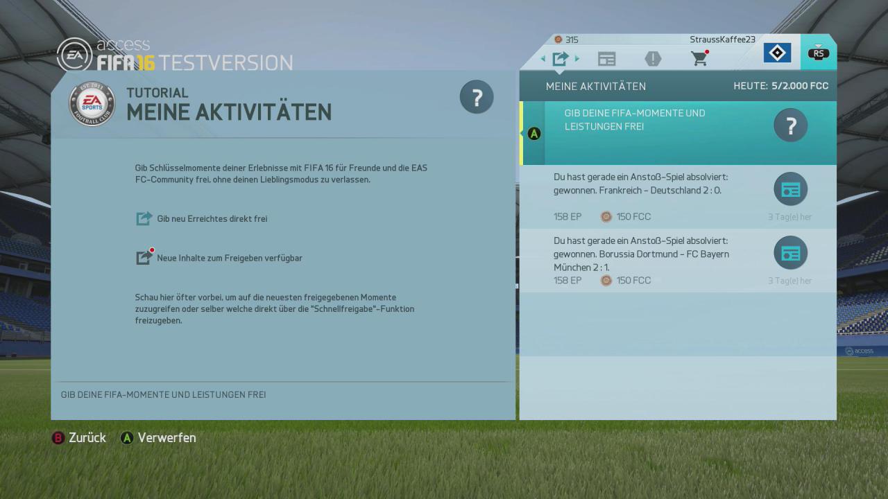 [23/09/2015] Weitere Screenshots zu unseren Tipps zu FIFA 16. Die Tricks funktionieren auf PC, PS4, Xbox One, Xbox 360 und PlayStation 3. (1)