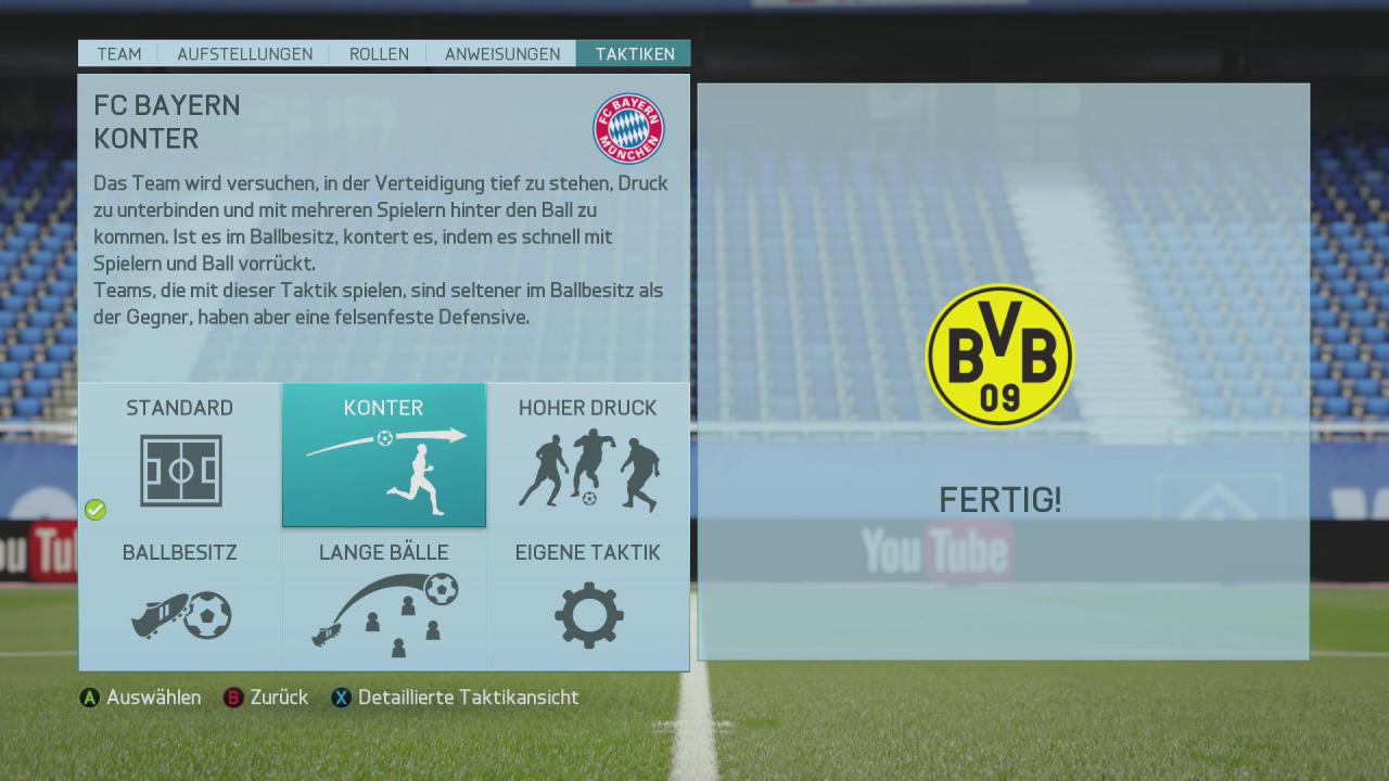 [23/09/2015] Im Taktikbildschirm legt ihr die Ausrichtung der gesamten Mannschaft fest.