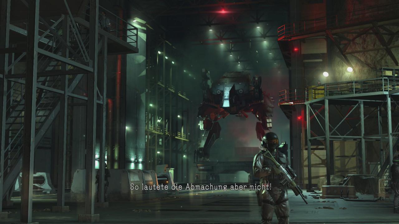 [04/09/2015] Im Hangar des Kraftwerks steht ein riesiger Metal Gear bereit. Offenbar hat Emmerich daran gearbeitet.
