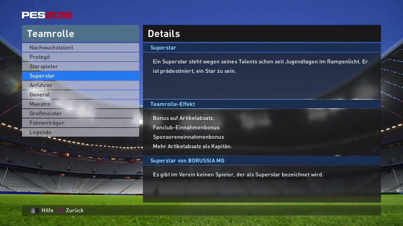 [23/09/2015] Teamrollen für Spieler in eurer Elf bringen Vorteile und sind abhängig vom Teamgeist