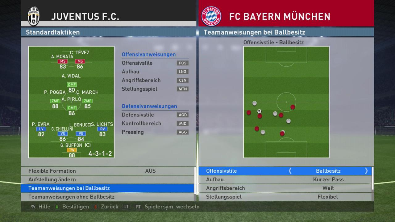 [14/09/2015] PES 2016 Tipps: In den Standard-Taktiken besteht die Möglichkeit, eine flexible Aufstellung einzustellen. Wählt ihr diese Option 
