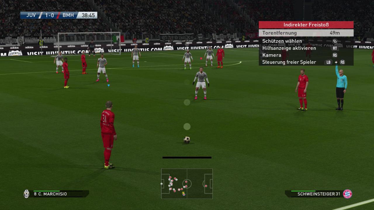 [14/09/2015] In unseren Tipps fassen wir die Grundlagen zu Taktik, Steuerung und Freistößen in PES 2016 zusammen. Bild aus der Demo (21)