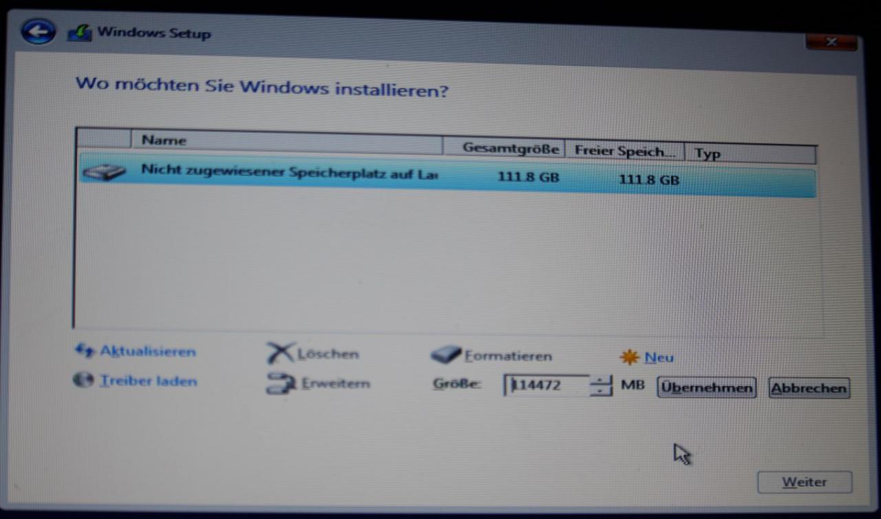 [03/09/2015] Windows-Setup: Partitionen erstellen