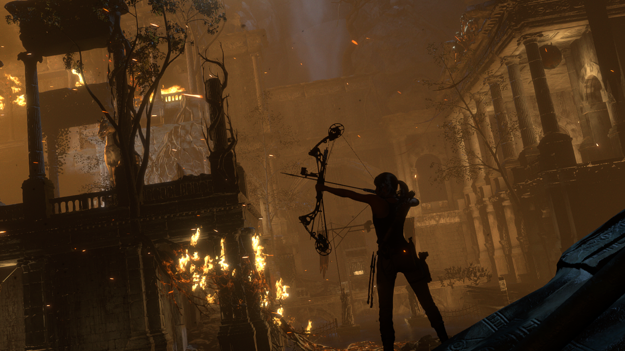 [23/09/2015] Lara führt in Rise of the Tomb Raider unterschiedliche Bögen. Hier sieht man ein modernes (und durchschlagkräftiges) Kompositmodell.