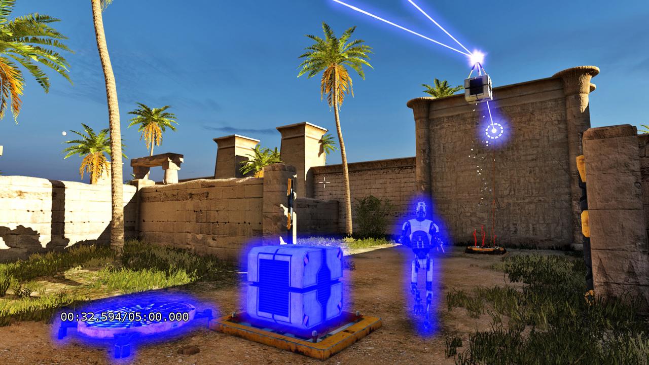 [14/10/2015] Gut geklont ist halb gewonnen: Der blaue Android ist eine Kopie der Spielfigur und wiederholt den zuvor aufgezeichneten Bewegungsablauf.