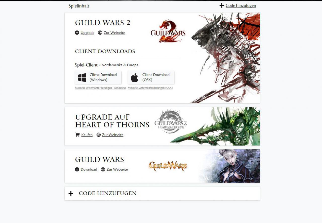 [19/10/2015] Loggt euch auf der Homepage von Guild Wars 2 ein und ladet den Client herunter.