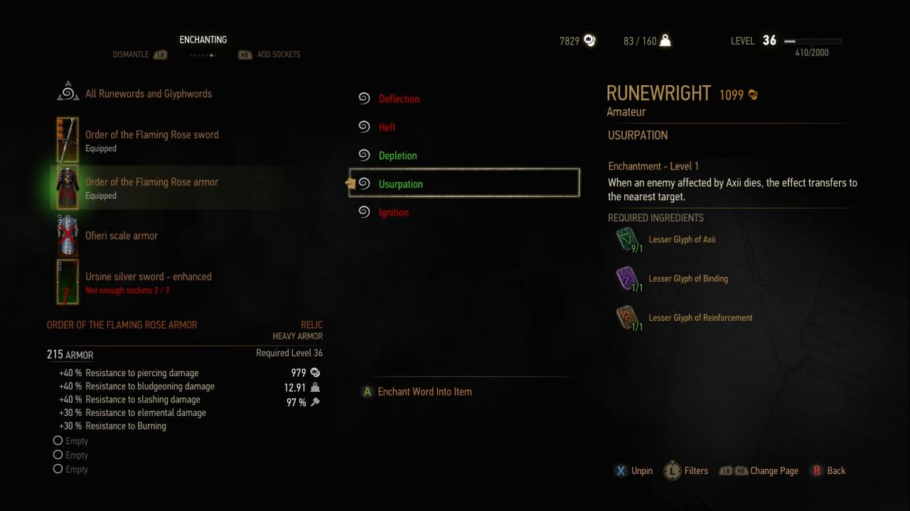 [09/10/2015] Beim Runenschmied statten wir dreifach gesockelte Items mit Runenwörtern aus.