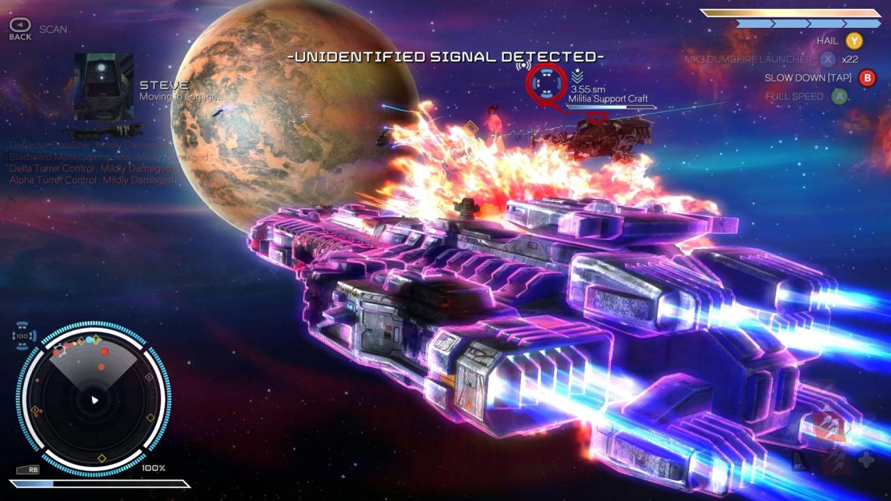 [14/10/2015] Der Deflektor lässt sich in Rebel Galaxy für kurze Zeit zuschalten, währenddessen nimmt euer Schiff keinen Schaden.