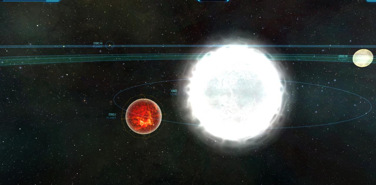 [12/10/2015] Zu jedem Sternensystem findet ihr hübsch animierte Planeten mit schicken Effekten.