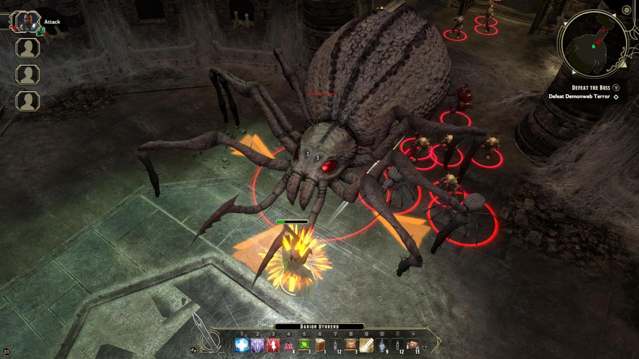 [30/10/2015] Sword Coast Legends: Diese gewaltige Riesenspinne stellt den Bossgegner des Dungeons dar. Der Held hat einen harten Kampf vor sich!