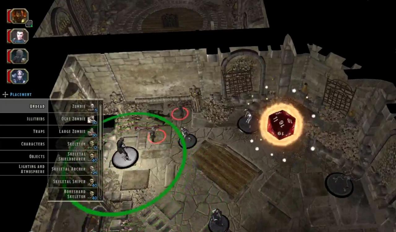 [30/10/2015] Sword Coast Legends: Der Spielleiter im Dungeon-Master-Modus platziert ein neues Monster in einem Raum, um die Spieler zu überraschen.