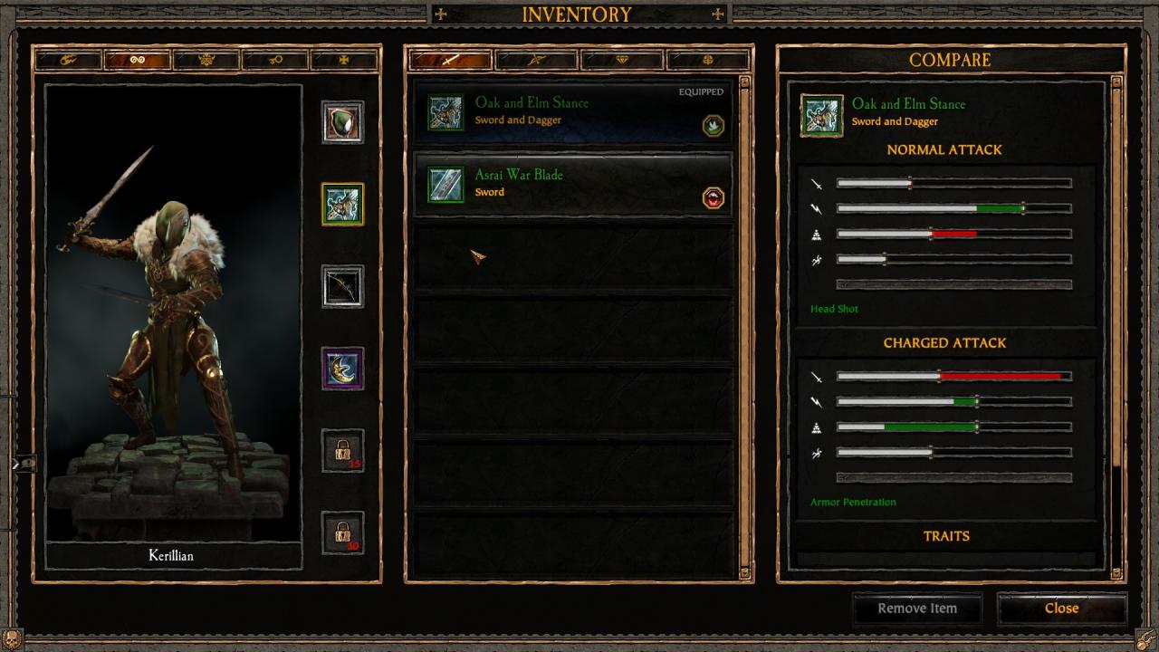 [29/10/2015] Jeder Gegenstand bringt unterschiedliche Stats mit sich, vor allem bei den Waffen müsst ihr mitunter sogar eure Spielweise anpassen. Übrigens: Die Hüte und Talismane aus der Collector's Edition von Vermintide haben rein optische Auswirkungen.