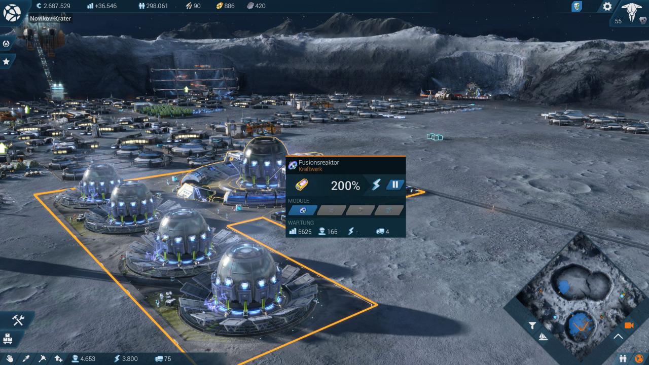 [04/11/2015] Die Mondebesiedelung in Anno 2205 ist ein teures, aber motivierendes Unterfangen.