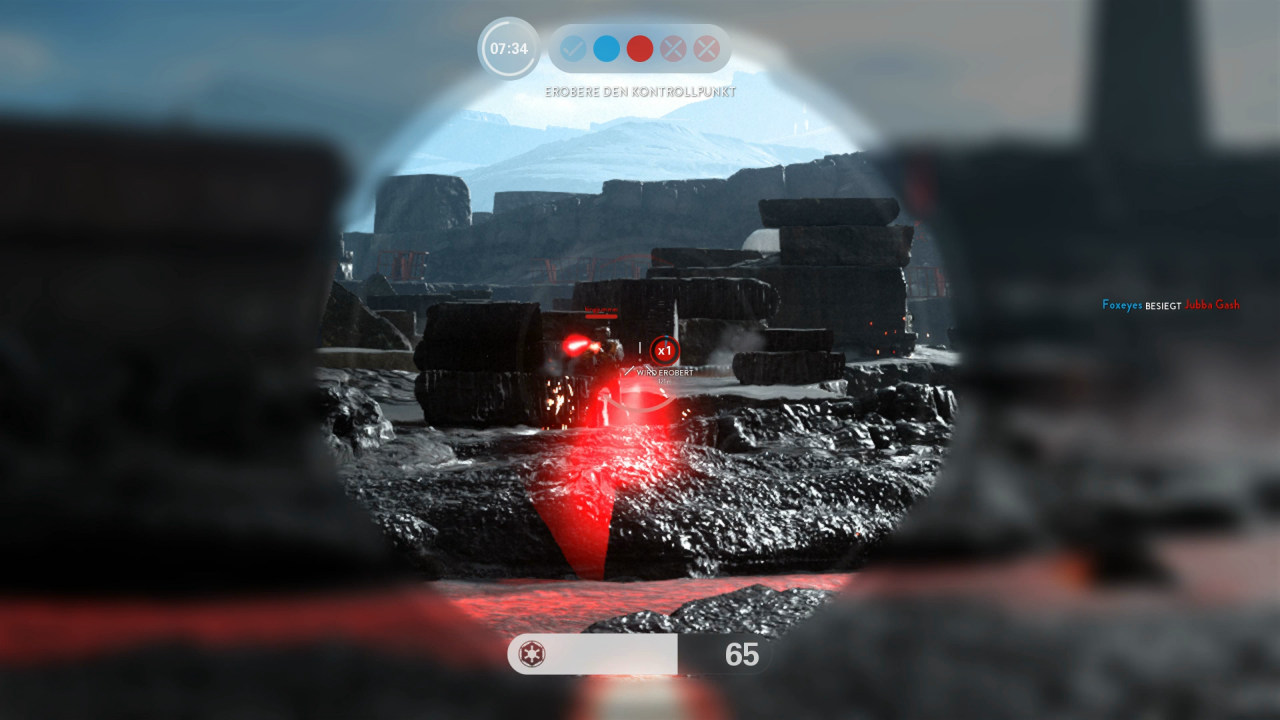 [13/11/2015] Die Blaster-Waffen von Battlefront haben keinen Rückstoß. Schon dadurch ist das Gameplay im Vergleich zu Battlefield deutlich simpler, aber auch zugänglicher.