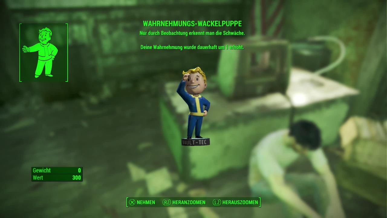 [13/11/2015] Wackelpuppe für Wahrnehmung findet ihr bereits sehr früh im Spiel.