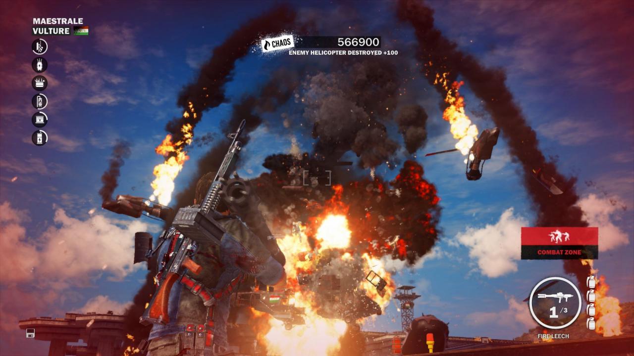 [27/11/2015] Einer der Raketenwerfer in Just Cause 3 spuckt bis zu sechs Geschosse auf einmal aus.