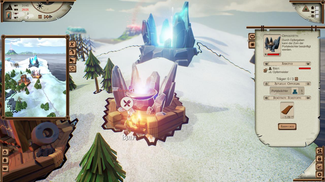 [26/11/2015] Valhalla Hills: Wer die friedliche Variante bevorzugt, kann am jeweiligen Levelziel, dem Portal - mit Opfergaben die Wächter besänftigen.