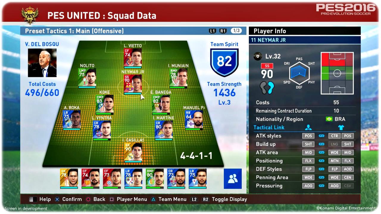 [11/12/2015] PES 2016 myClub - Die Inhalte der Gratis-Version von Pro Evolution Soccer 2016