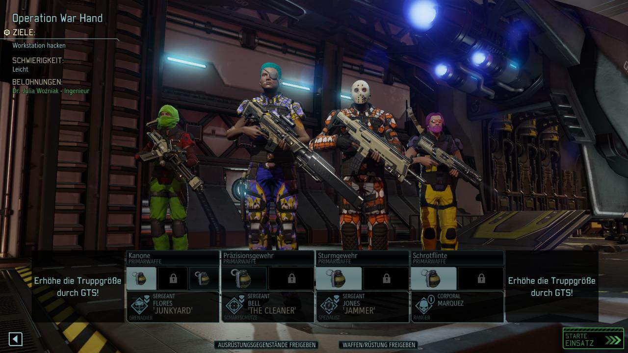 [10/12/2015] Eine bunte Truppe, unsere selbst erstellte XCOM 2-Mannschaft.