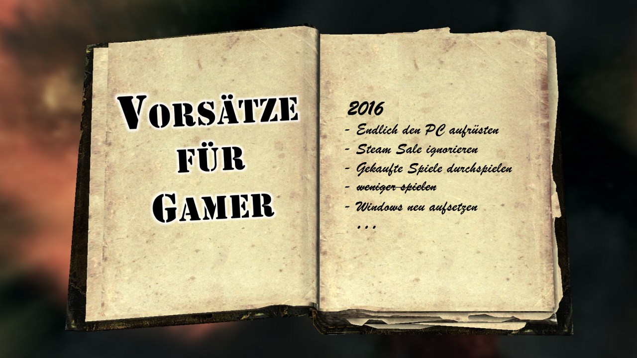 [20/12/2015] Diese guten Vorsätze legen wir Gamern für 2016 ans Herz.