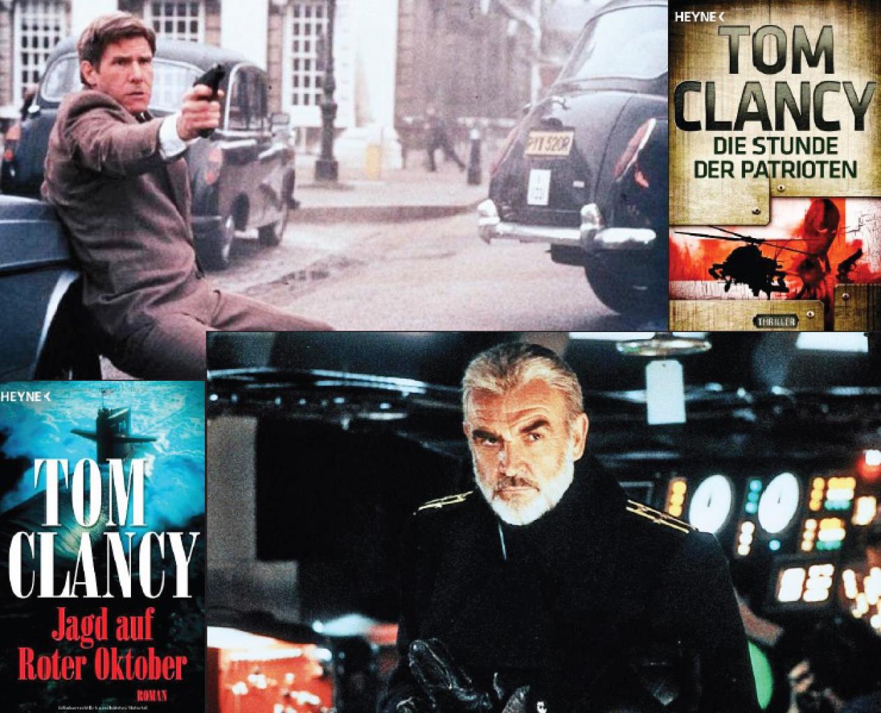 [18/01/2016] Die beiden Romane Die Stunde der Patrioten (oben) und Jagd auf Roter Oktober (unten) werden mit Hollywood-Prominenz verfilmt und machen Tom Clancy auch unter Film-Fans berühmt. 2014 schlüpft Chris Pine (Star Trek) in Shadow Recruit in die Rolle des Clancy-Helden Jack Ryan.