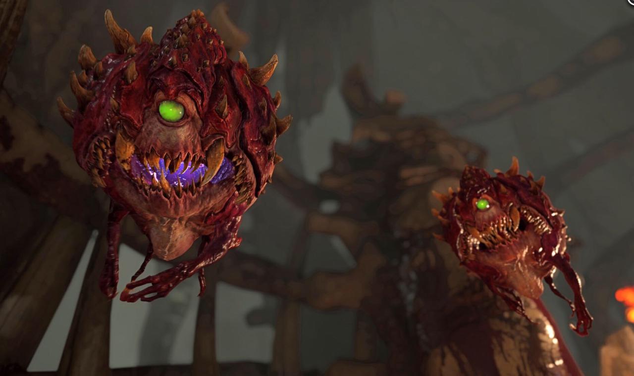 [09/01/2016] Cacodemons verschießen Plasmakugeln erstmals aus großer Höhe, denn die Doom-Levels sind diesmal viel vertikaler als in den Vorgängern.