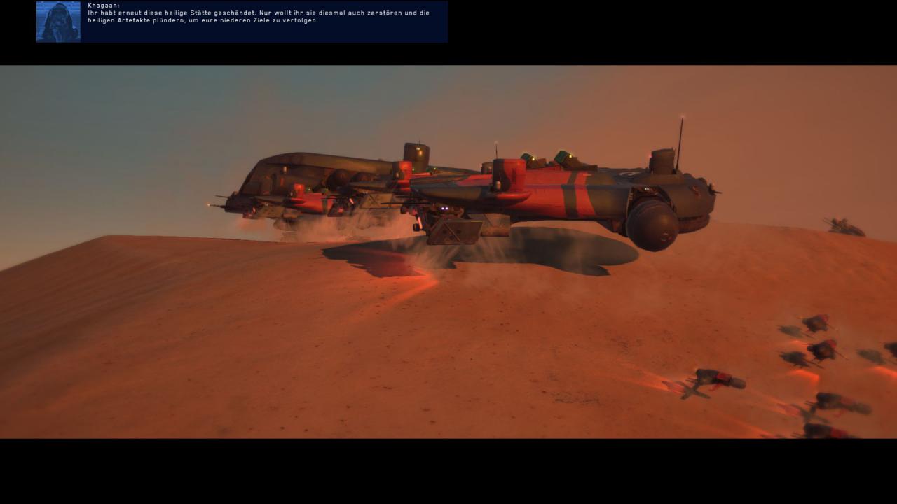 [19/01/2016] Die Gaalsien stellen die gegnerische Fraktion in Homeworld: Deserts of Kharak dar. Deren Fahrzeuge erinnern uns von Design und Farbgebung her an die Harkonnen aus dem Dune-Universum.