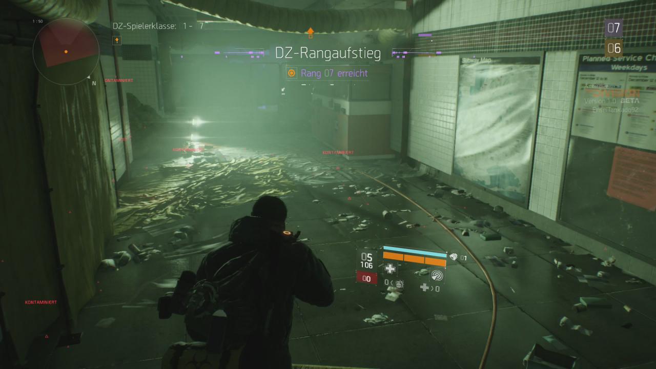 [29/01/2016] Der Dark Zone-Rang steigt unabhängig vom normalen Level und kann auch wieder fallen, wenn ihr das Zeitliche segnet.