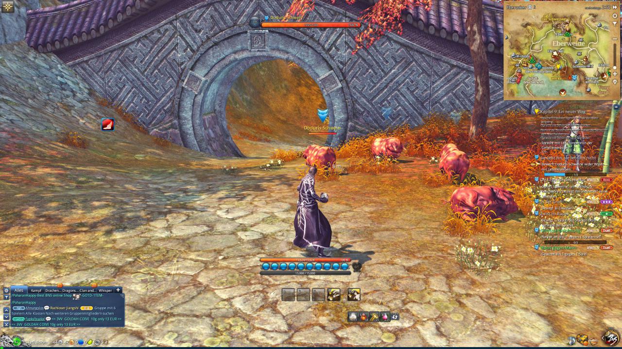 [11/02/2016] In Blade & Soul wird nicht nur gekämpft, hier bewerfen wir für eine Mission Schweine mit Lehmklumpen.