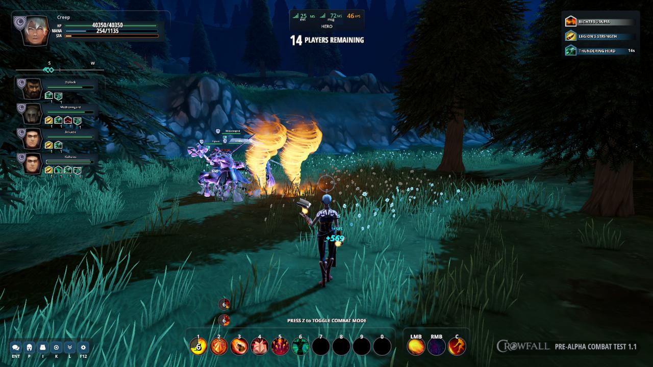 [09/02/2016] Alpha-Eindruck von Crowfall: Diese schicken Feuer-Tornados sind der Endangriff einer Zauber-Kombo der Konfessorin.