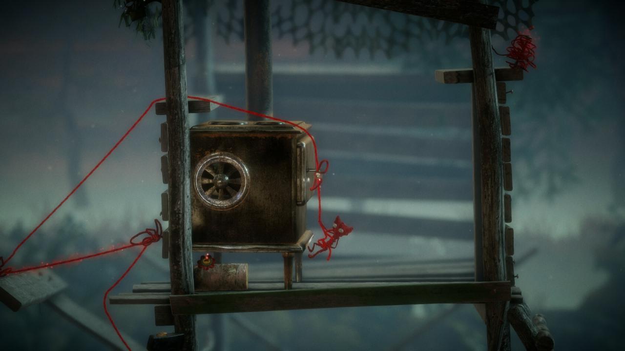 [04/02/2016] Durchdachtes Gameplay: Yarny hinterlässt einen Faden, den er als praktisches Kletterseil nutzen kann.