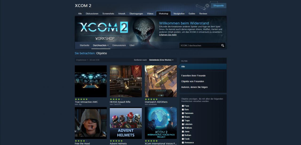 [16/02/2016] Der Steam Workshop für XCOM 2.