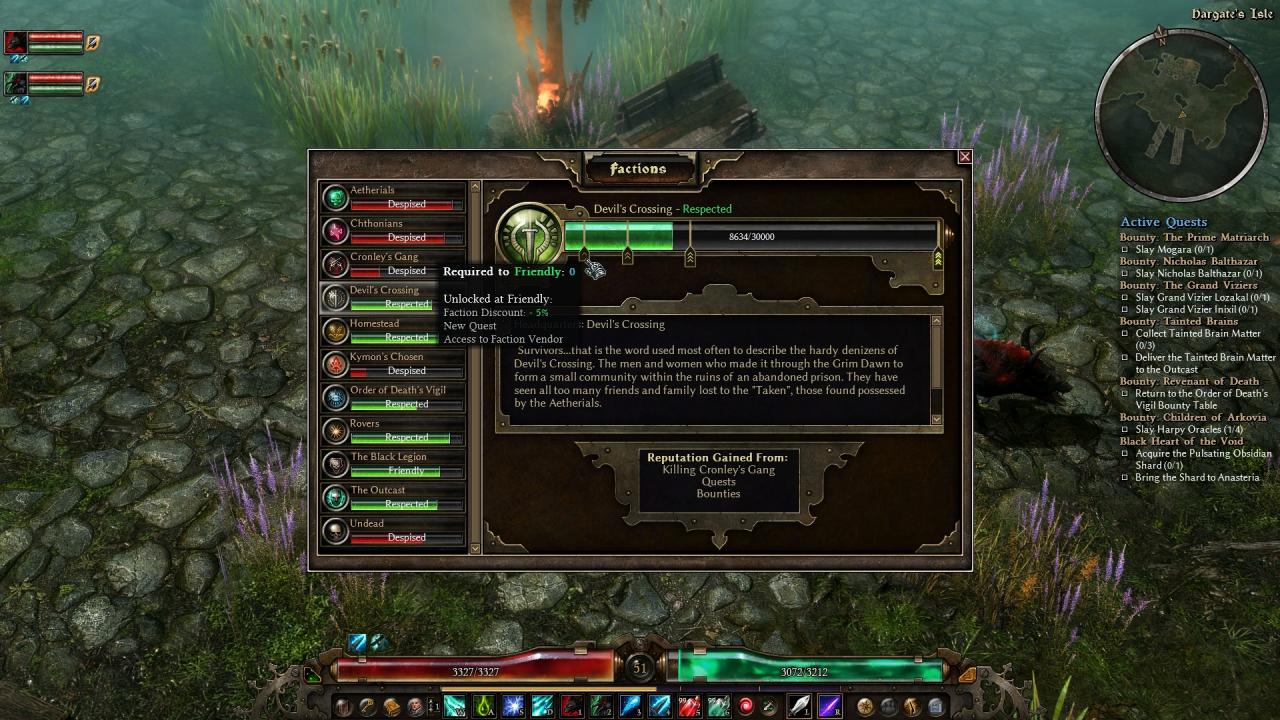 [02/03/2016] Die Fraktionsübersicht: Haben wir uns beliebt gemacht, erhalten wir neue Quests und Handelsoptionen.