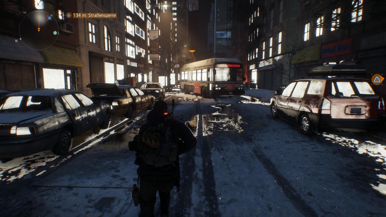 Seltener Glitch in The Division: Im PC-Test wurden die Spiegelungen manchmal fehlerhaft dargestellt.