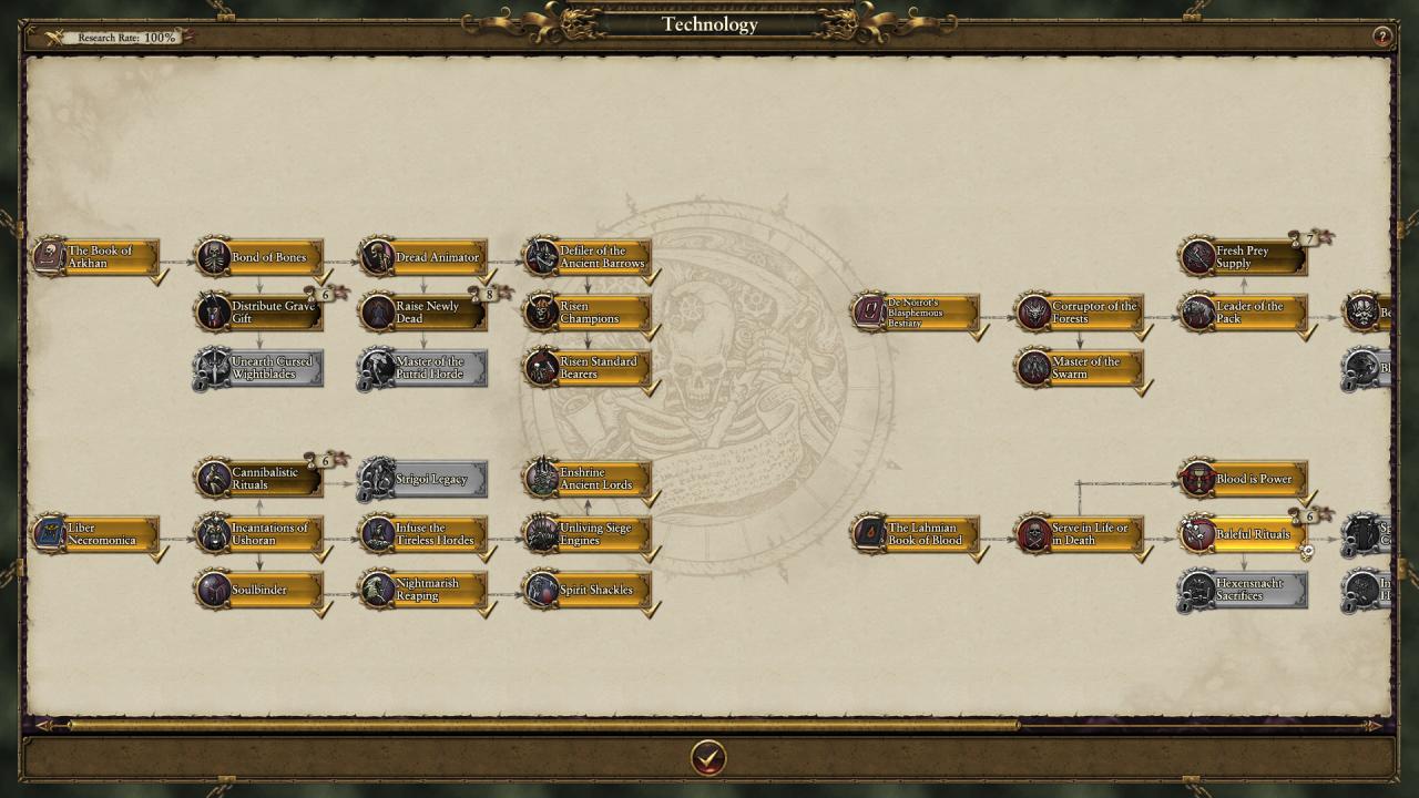 [23/03/2016] Statt nur zwei Forschungszweigen wie in Total War: Attila stehen euch vier unterschiedliche Bäume zur Auswahl.