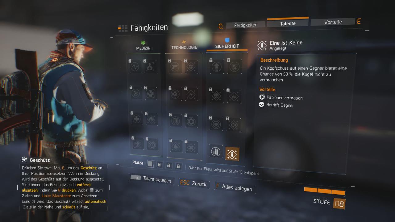 [08/03/2016] Diese Talente gibt es in The Division.