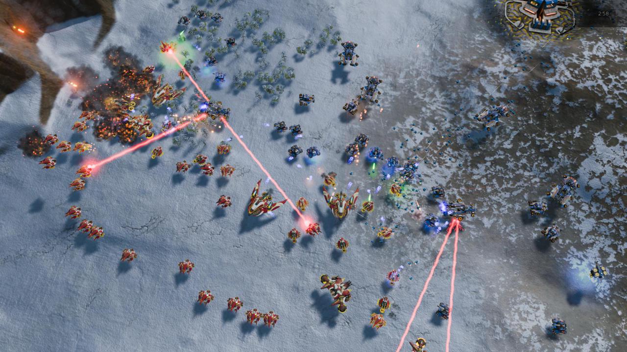 [11/04/2016] Die Gefechte von Ashes of the Singularity sehen wegen der vielen beteiligten Einheiten und den bunten Lichteffekten schon sehr gut aus.