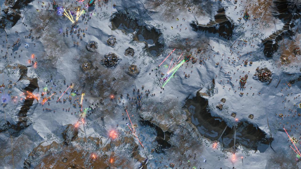 [11/04/2016] Wie im geistigen Vorbild Supreme Commander kämpfen in Ashes of the Singularity Hunderte Einheiten gegeneinander.