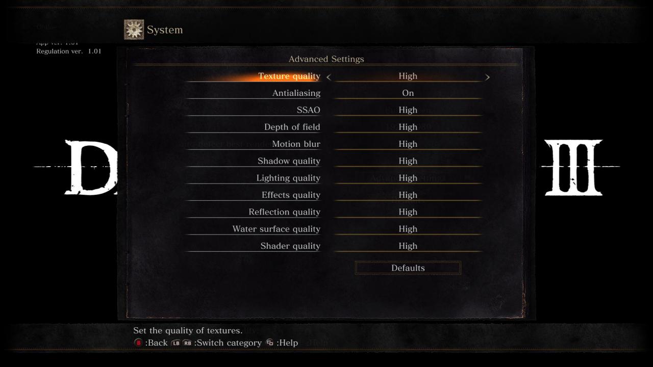 [04/04/2016] Diverse Effekte in Dark Souls 3 lassen sich zwar in mehreren Detailstufen regeln, wirken sich auf die Optik aber nur unwesentlich aus.